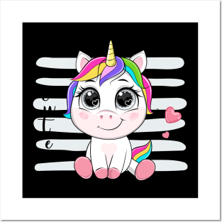 cartoon unicorn tshirt Posters and Art